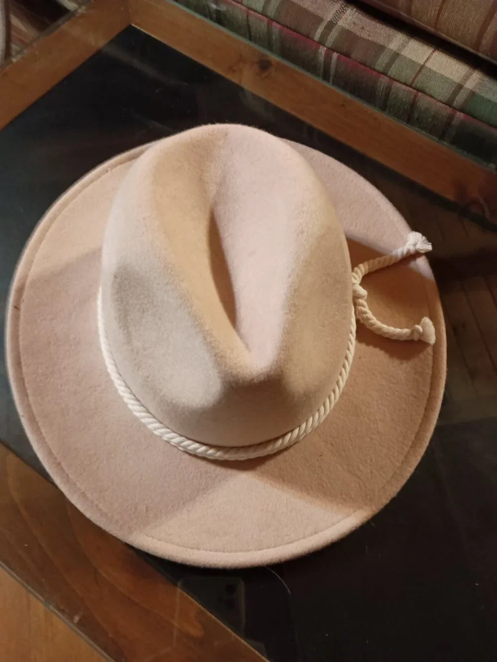 SO 100% wool brimmed tan adjustable hat